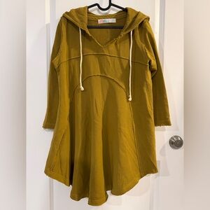 Free People FP Beach Luna Hoodie Mustard Yellow Hooded Tunic